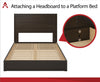 Queen Platform Bed Frame, Black Oak - Black Oak - N/A