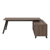 AX1 L-Shape Desk, Medium Brown - Medium Brown