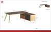 AX1 L-Shape Desk, Medium Brown - Medium Brown