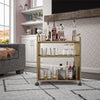 Aubrie Bar and Serving Cart, Gold - Gold - N/A