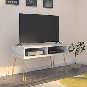 Athena TV Stand for TVs up to 42" - White marble - N/A