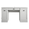 Delaney Double Pedestal Desk, White - White - N/A