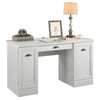 Delaney Double Pedestal Desk, White - White - N/A
