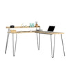 Haven L Desk with Riser, Natural - Natural