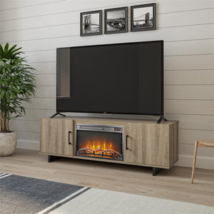 Southlander TV Stand with Fireplace for TVs up to 60" - Golden Oak