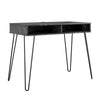 Athena Computer Desk with Storage, Black Marble - Black Marble - N/A