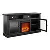 Chicago Fireplace TV Stand for TVs up to 65", Black - Black Oak - N/A