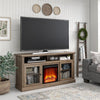 Chicago Fireplace TV Stand for TVs up to 65", Rustic Oak - Rustic Oak - N/A