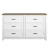 Chapel Hill 6 Drawer Dresser, White - White - N/A