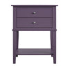Franklin Accent Table with 2 Drawers, Purple - Purple - N/A