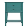 Franklin Accent Table with 2 Drawers, Emerald - Emerald Green - N/A