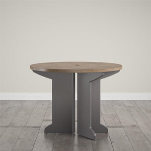 Pursuit Round Office Table - Rustic Oak - N/A