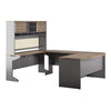 Pursuit U-Shaped Desk with Hutch Bundle - Rustic Oak - N/A