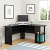 Dakota L Desk with Bookshelves - Black Oak