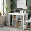 Parsons Computer Desk with Cubbies, White - White - N/A