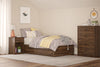 Ameriwood Home Twin Platform Bed with Drawers - Florence Walnut - Twin