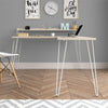 Haven L Desk with Riser, Natural/White - Natural/White