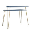 Haven Retro Computer Desk with Riser, Navy with Gold Legs - Navy - N/A