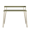 Haven Retro Computer Desk with Riser, Olive Green with Gold Legs - Olive Green - N/A