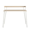 Haven Retro Computer Desk with Riser, Natural with White Legs - Natural - N/A