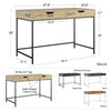 Modine Computer Desk with 2 Drawers, Natural - Natural