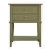 Franklin Accent Table with 2 Drawers, Olive Green - Olive Green - N/A