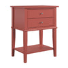 Franklin Accent Table with 2 Drawers, Terracotta - Terracotta - N/A
