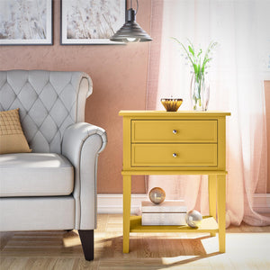 Franklin Accent Table with 2 Drawers, Mustard Yellow - Mustard Yellow - N/A