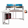 Quest Gaming L Desk with CPU Stand, White - White