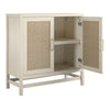 Lennon 2 Door Storage Cabinet, Ivory Oak and Faux Rattan - Ivory Oak