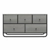Keegan 5 Fabric Bin Storage Organizer, Gray Oak/Black - Gray Oak - N/A