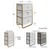 Keegan 3 Fabric Bin Storage Organizer - White marble - N/A
