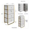 Keegan 4 Fabric Bin Storage Organizer, Terrazzo/Gold - Terrazzo - N/A