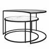 Moon Phases Nesting Coffee Tables, White Marble/Glass - White marble