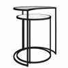 Moon Phases Nesting End Tables, White Marble/Glass - White marble
