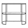Moon Phases Console Table, White Marble/Glass - White marble
