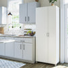 Lory Tall Asymmetrical Storage Cabinet - White - N/A