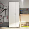 Lory Tall Asymmetrical Storage Cabinet - White - N/A